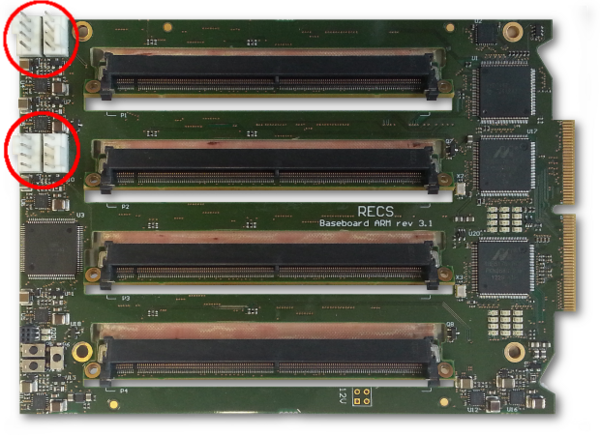 Fan connectors on an ARM baseboard